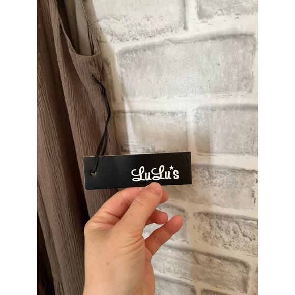 NWT Lulu's Women's Army Green Crochet Boho Mini Dress Size XS - Picture 4 of 8